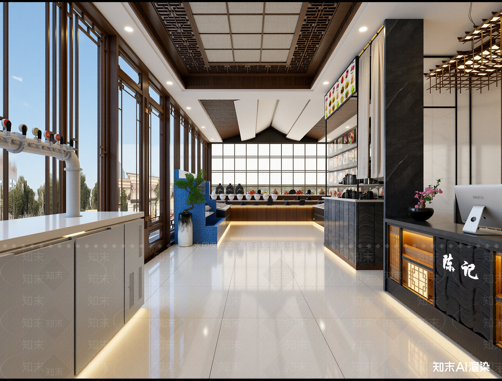 现代奶茶店3D模型下载【ID:1214146655】