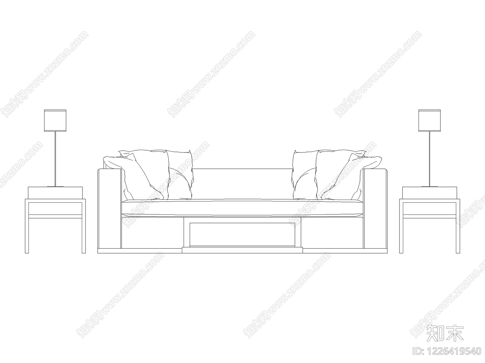沙发cad施工图下载【ID:1226419540】