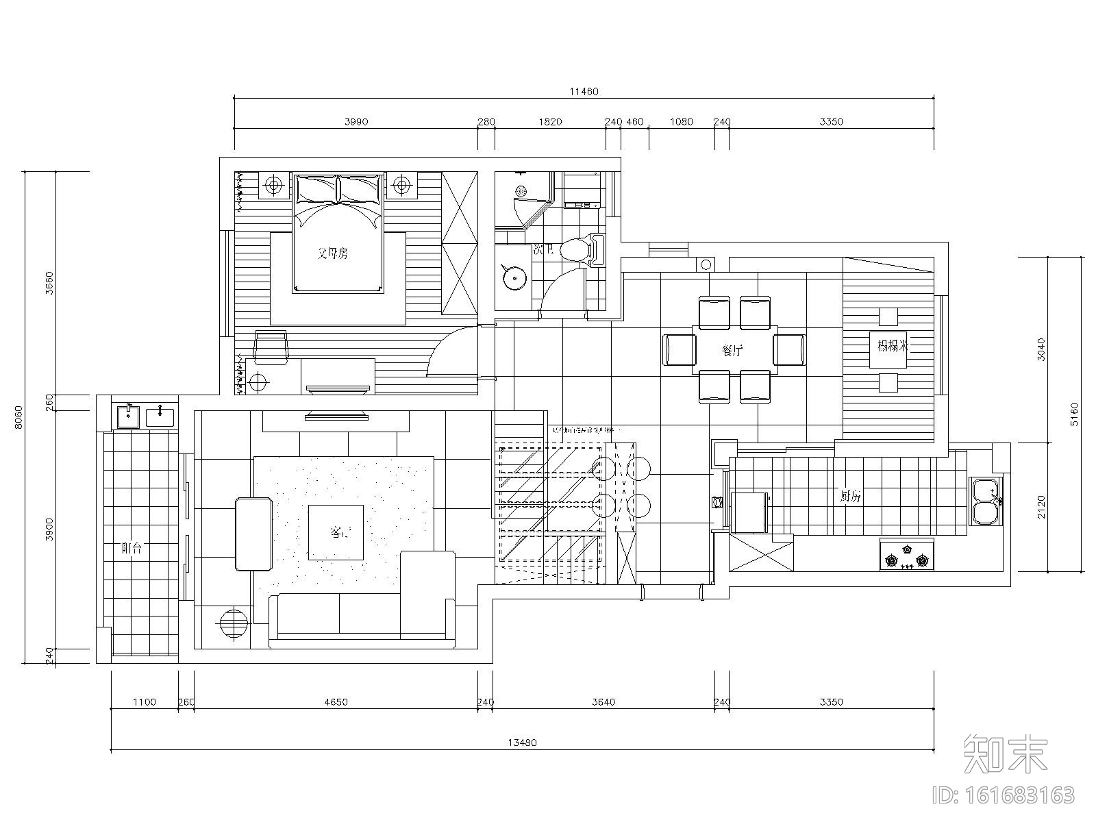 150平复式加跃层公寓装修施工图+效果图施工图下载【ID:161683163】