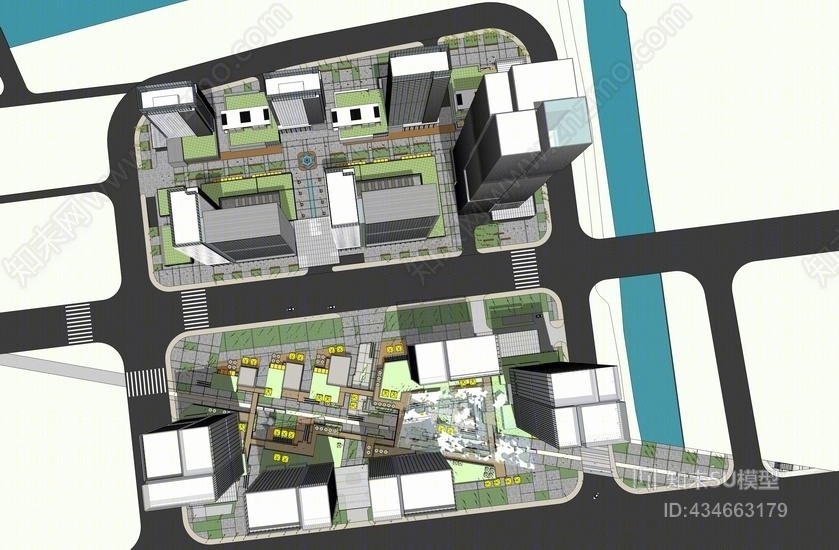 现代商业综合体SU模型下载【ID:434663179】