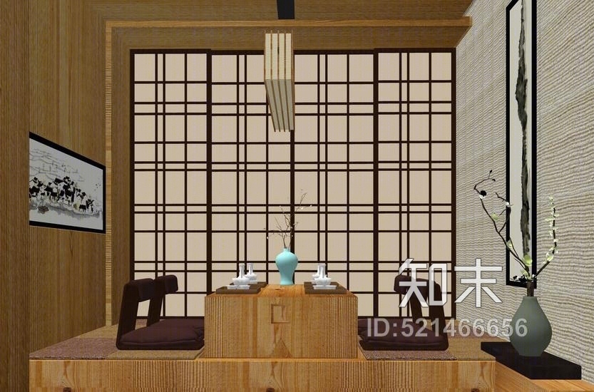 日式榻榻米SU模型下载【ID:521466656】