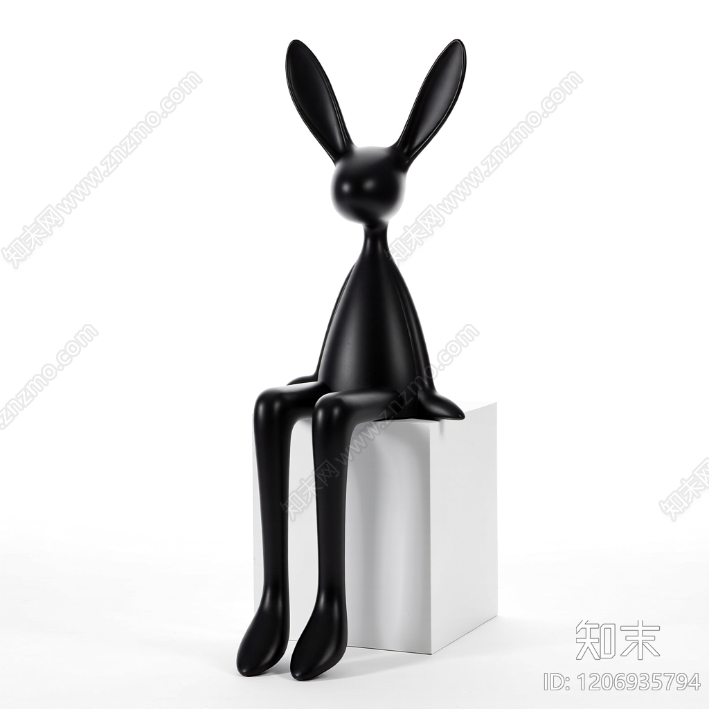 兔形雕塑装饰品3D模型下载【ID:1206935794】