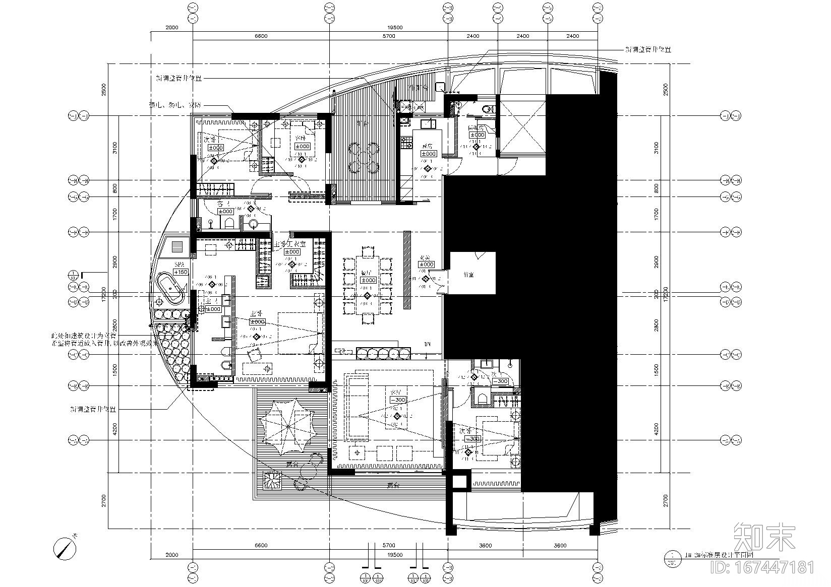 [厦门]海峡国际社区二期样板房标准层施工图cad施工图下载【ID:167447181】