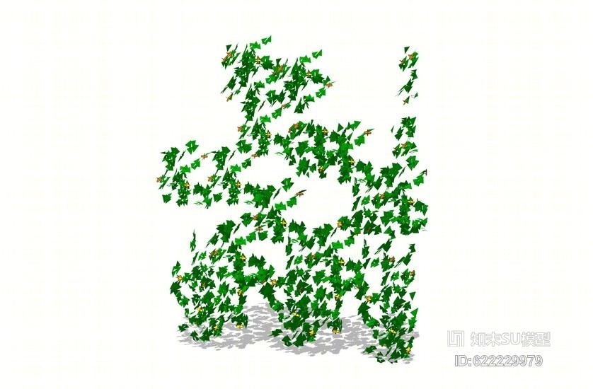 藤蔓爬墙植物SU模型下载【ID:622229979】