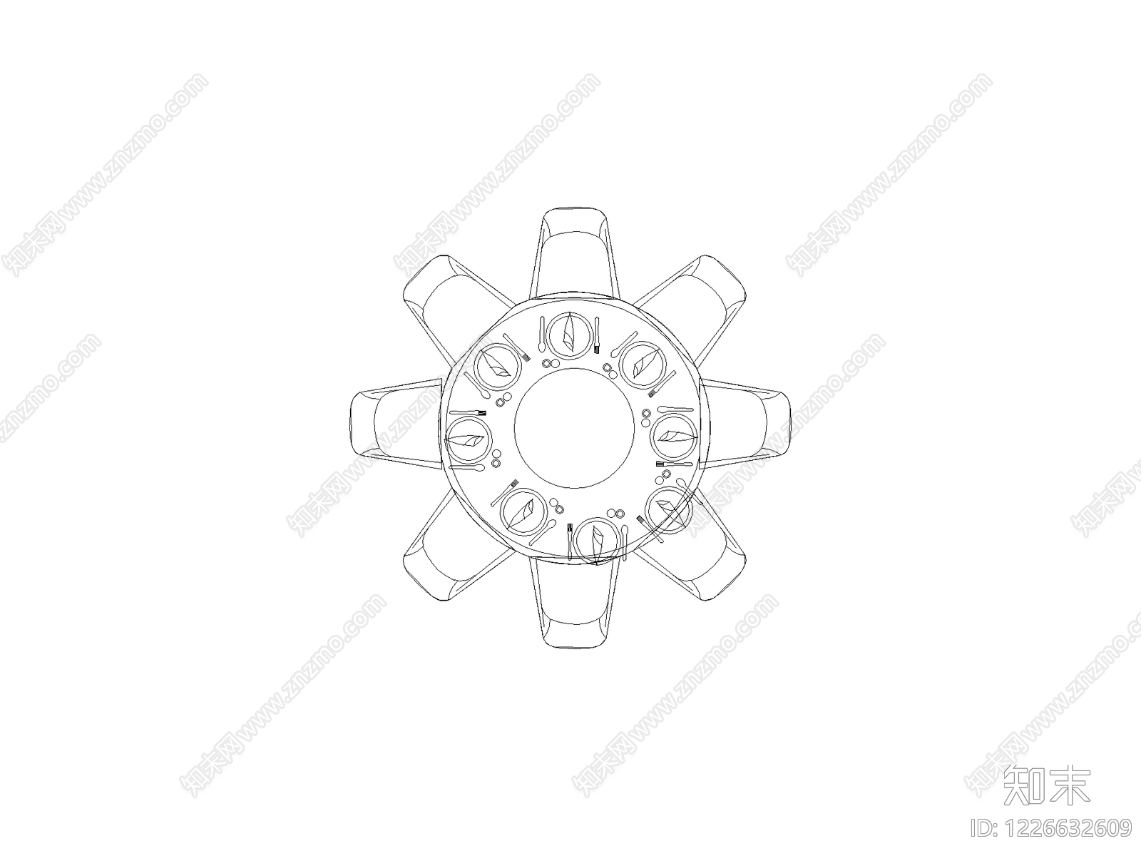 现代,意式桌子CAD图纸