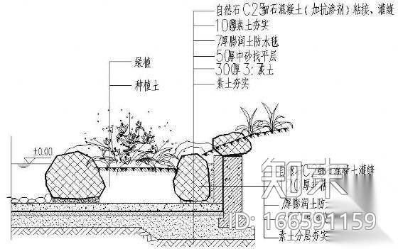 水生植物驳岸详图施工图下载【ID:166591159】