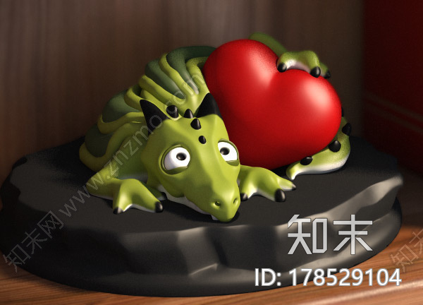 抱着一颗心的龙3d打印模型下载【ID:178529104】