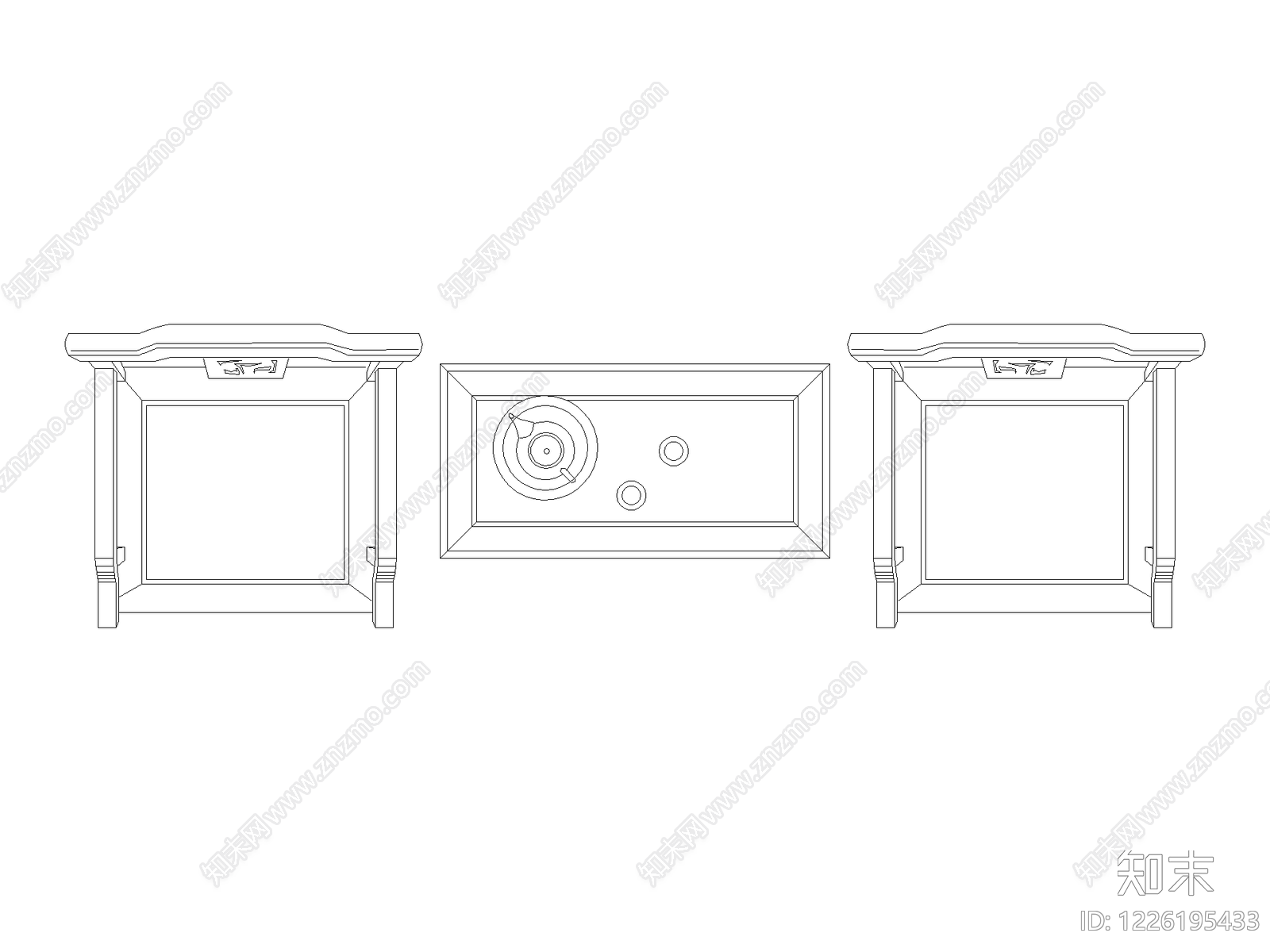 中式桌子CAD图纸