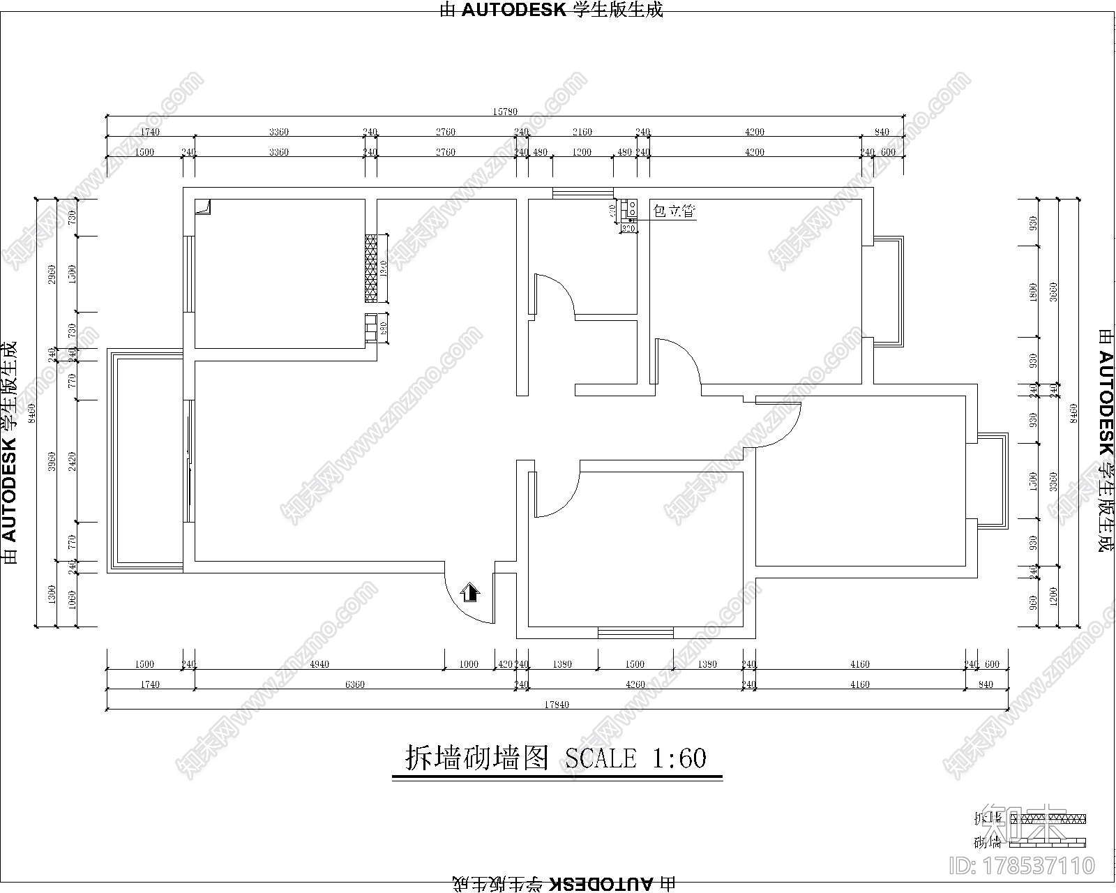 [贵阳]精品简欧风格三居室样板间装修施工图（含效果）施工图下载【ID:178537110】