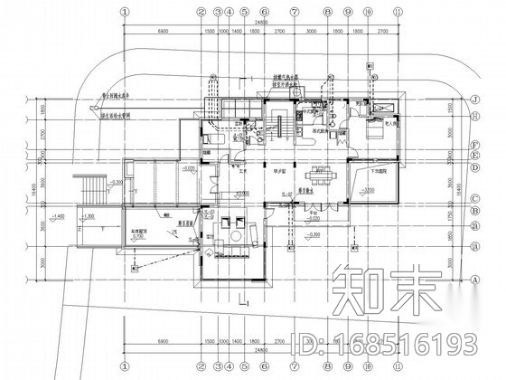 [上海]二层独栋别墅区给排水施工图cad施工图下载【ID:168516193】