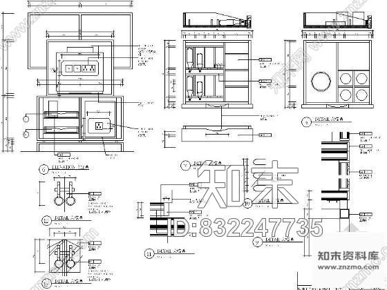 图块/节点单人间电视机柜及行李柜详图施工图下载【ID:832247735】