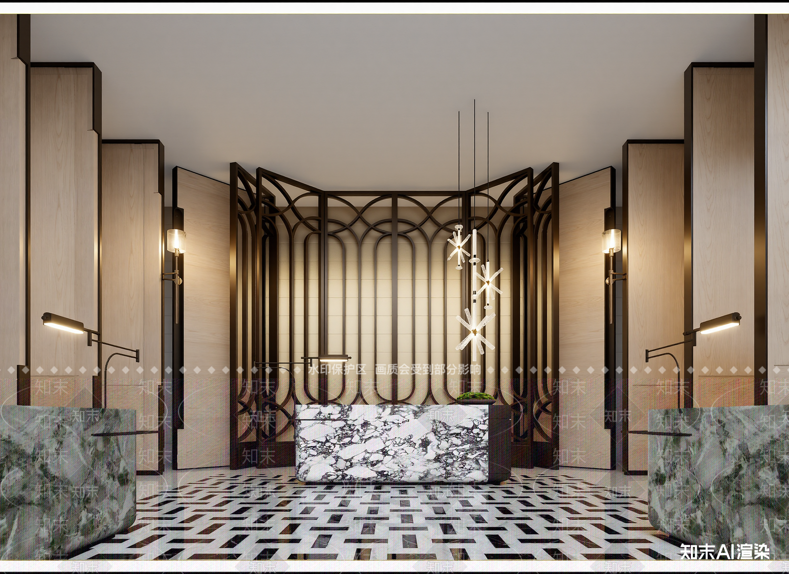 现代酒店大堂3D模型下载【ID:1214735321】
