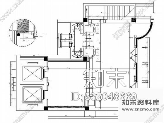 施工图酒店电梯过厅装修图cad施工图下载【ID:532048669】
