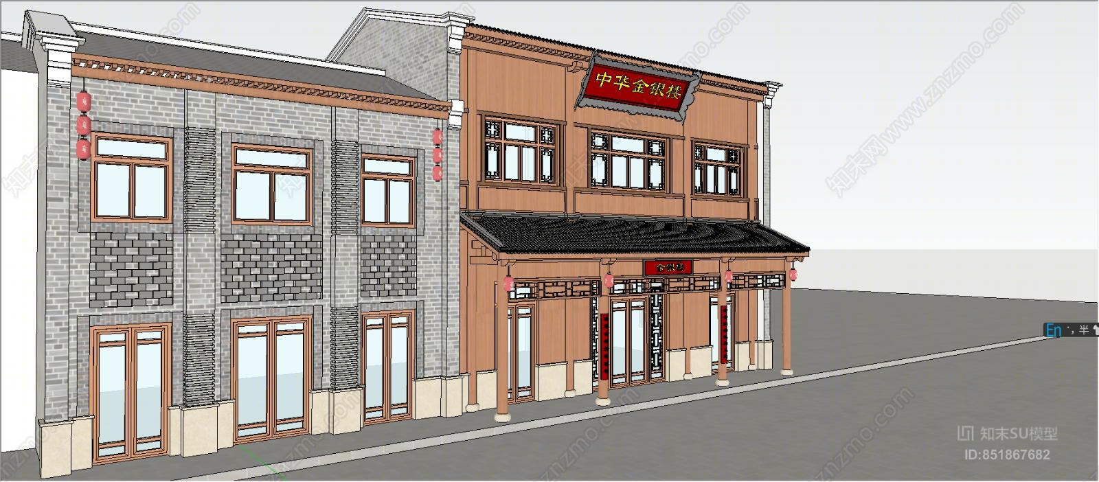 中式风格中式古建筑SU模型下载【ID:851867682】