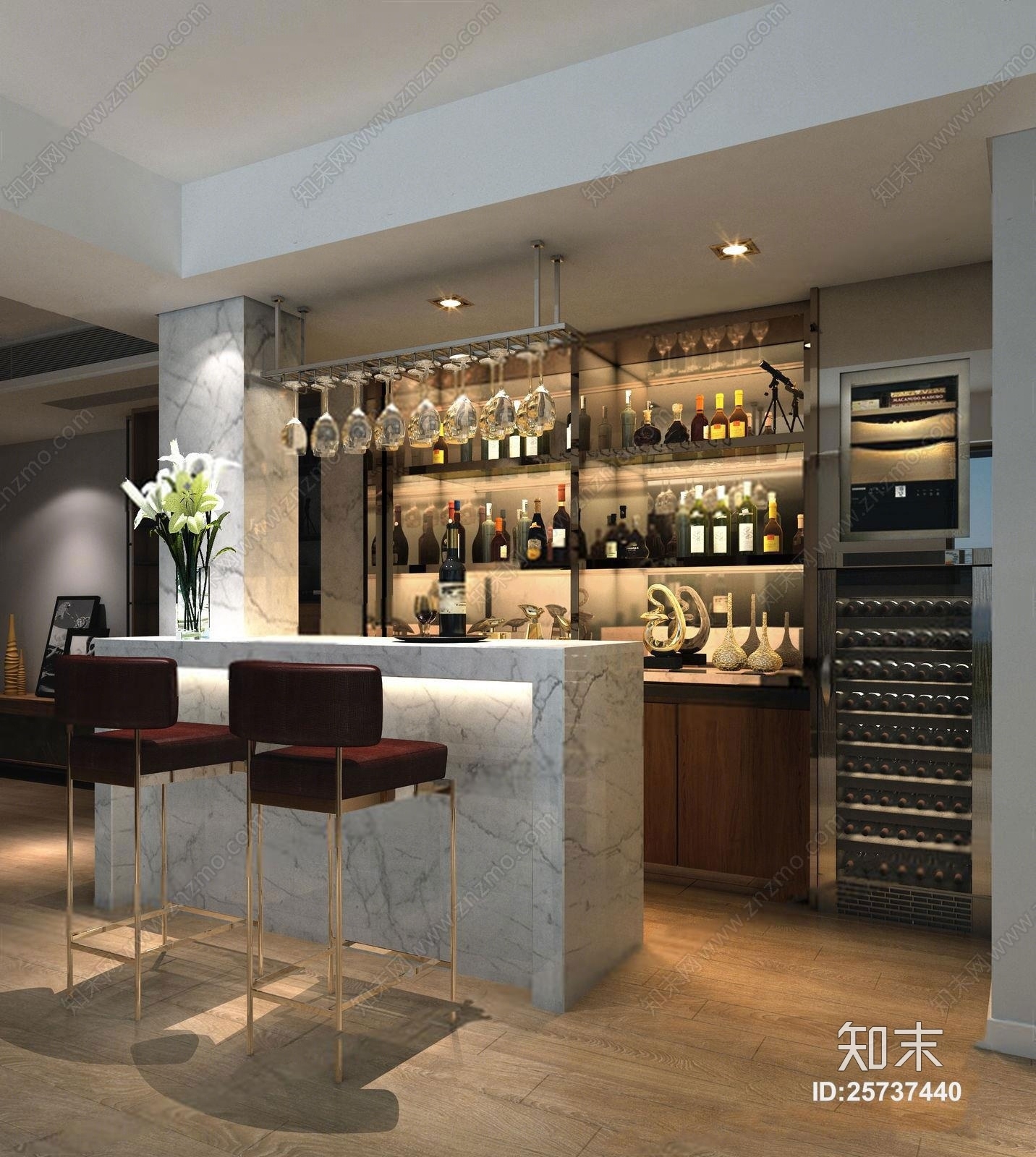 现代吧台模型3D模型下载【ID:25737440】