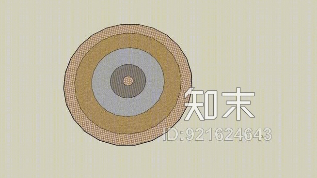 圆形地毯SU模型下载【ID:921624643】