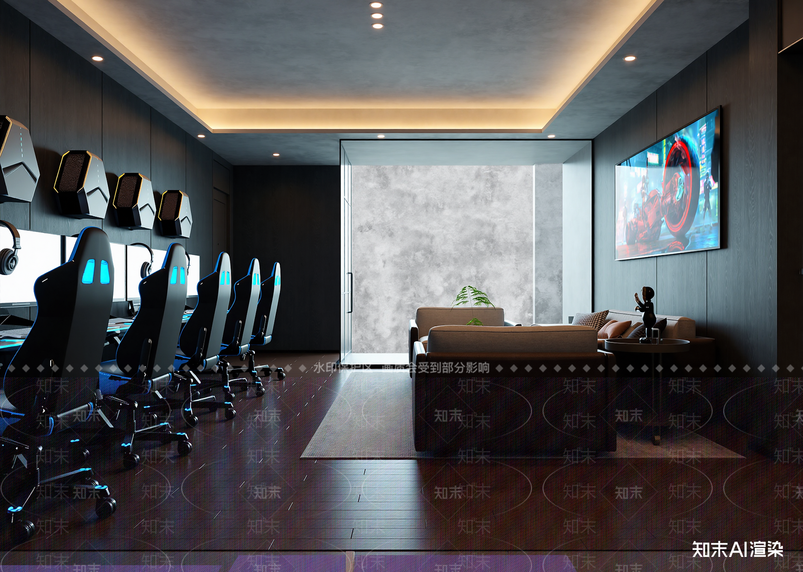 现代电竞房3D模型下载【ID:1214638695】