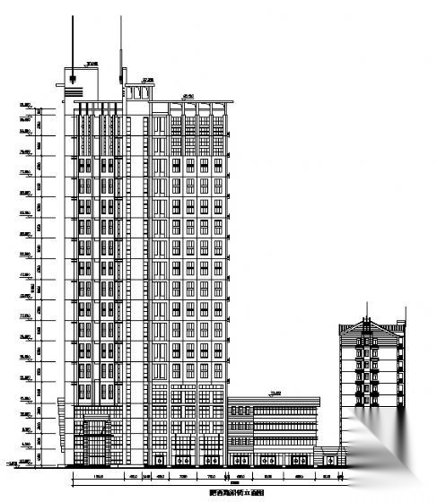 某十八层商住楼建筑方案图(18层转角塔式11层板式)cad施工图下载【ID:166565173】