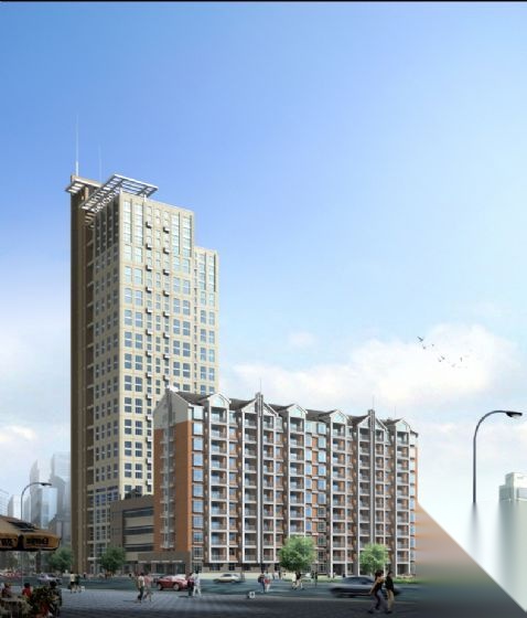 某十八层商住楼建筑方案图(18层转角塔式11层板式)cad施工图下载【ID:166565173】