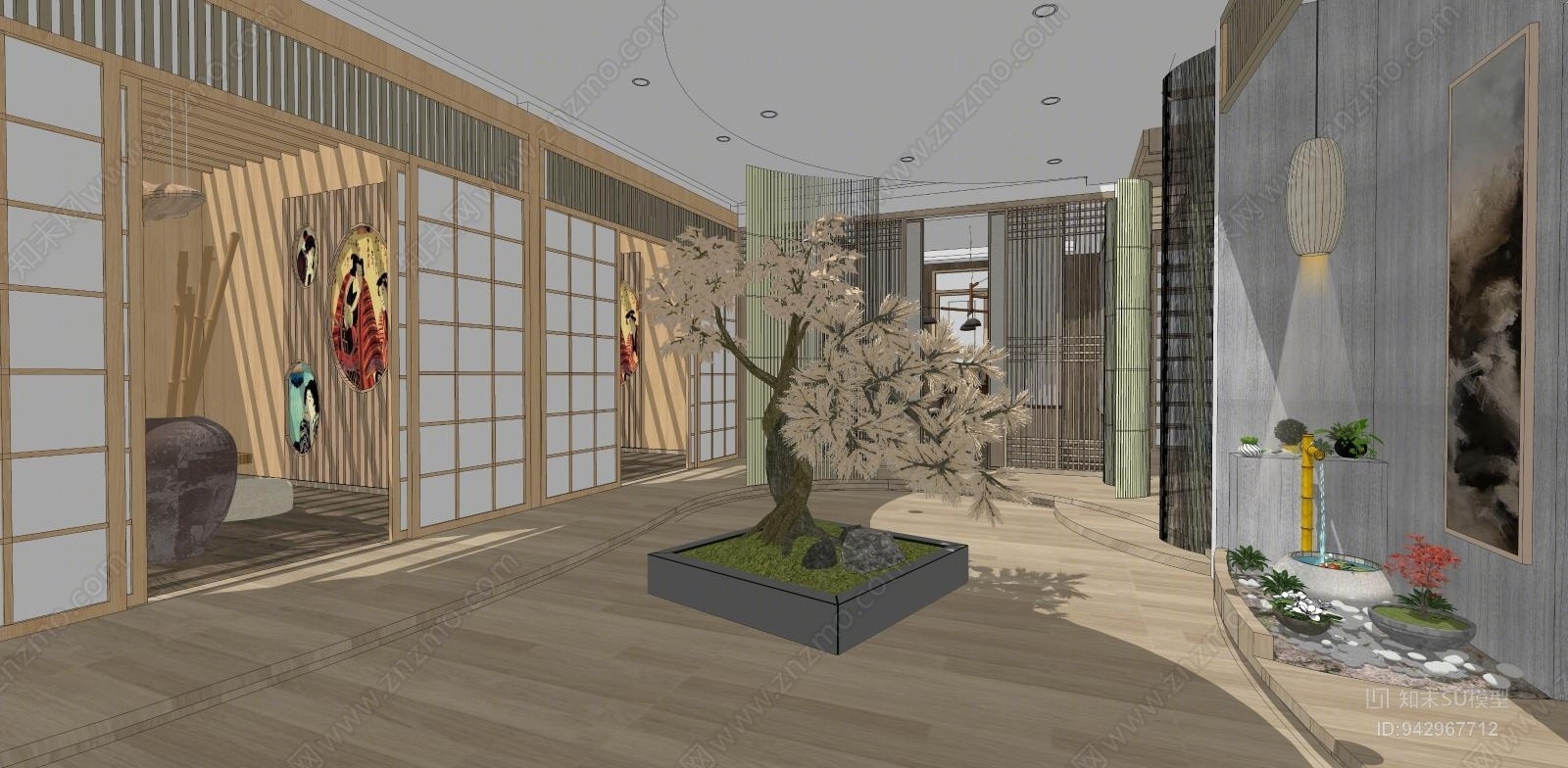 中式茶馆SU模型下载【ID:942967712】