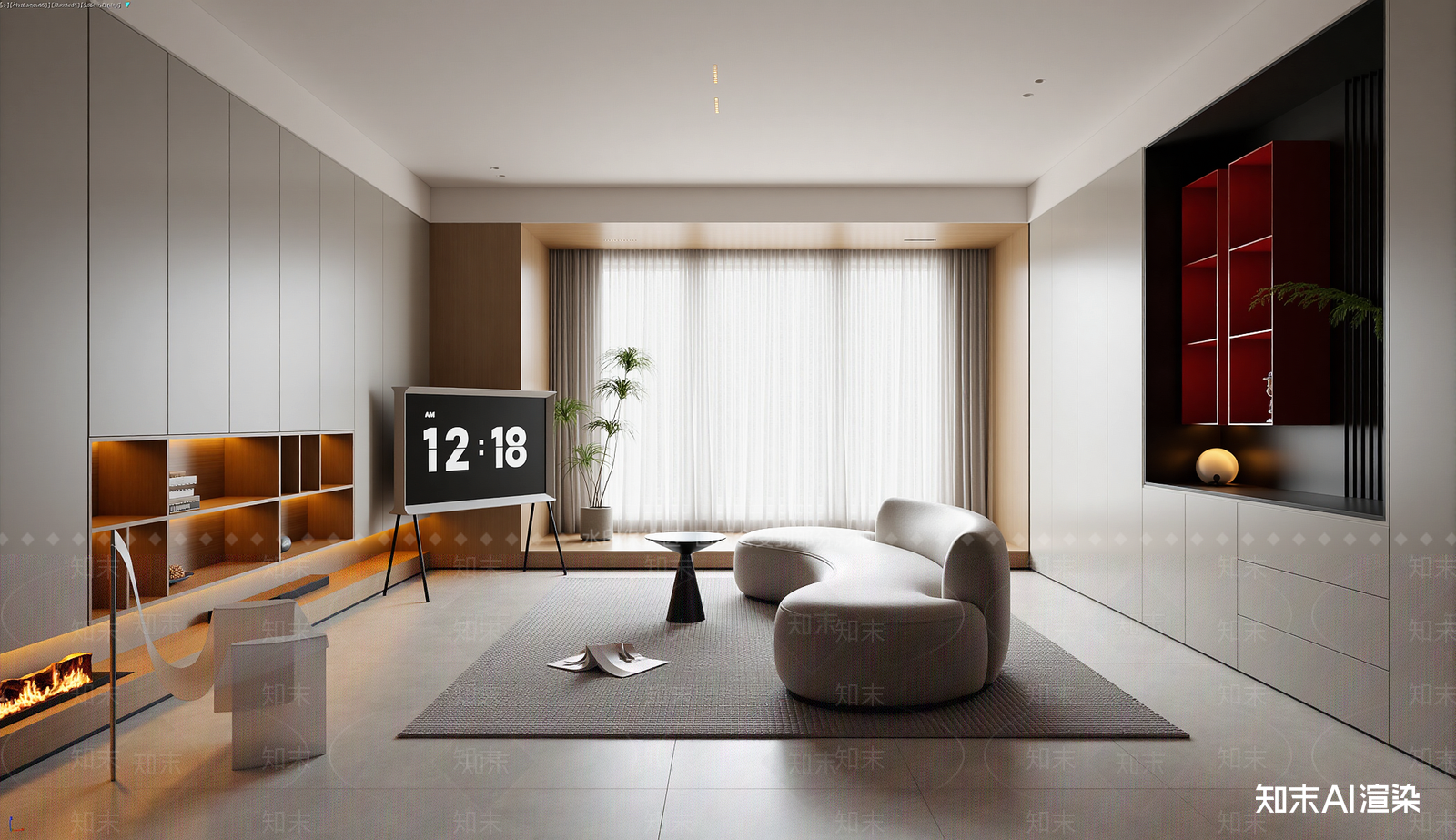 现代家居客厅3D模型下载【ID:1221703667】
