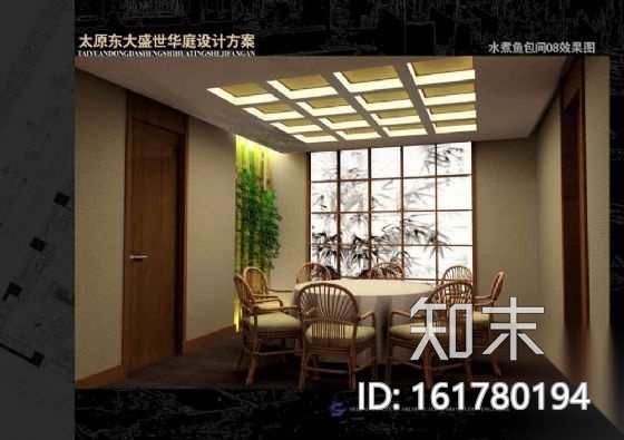 中式餐厅装修图（包间图纸）cad施工图下载【ID:161780194】