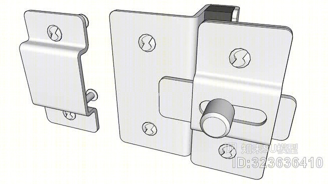 马桶隔板锁紧板和冲压钢板SU模型下载【ID:323636410】