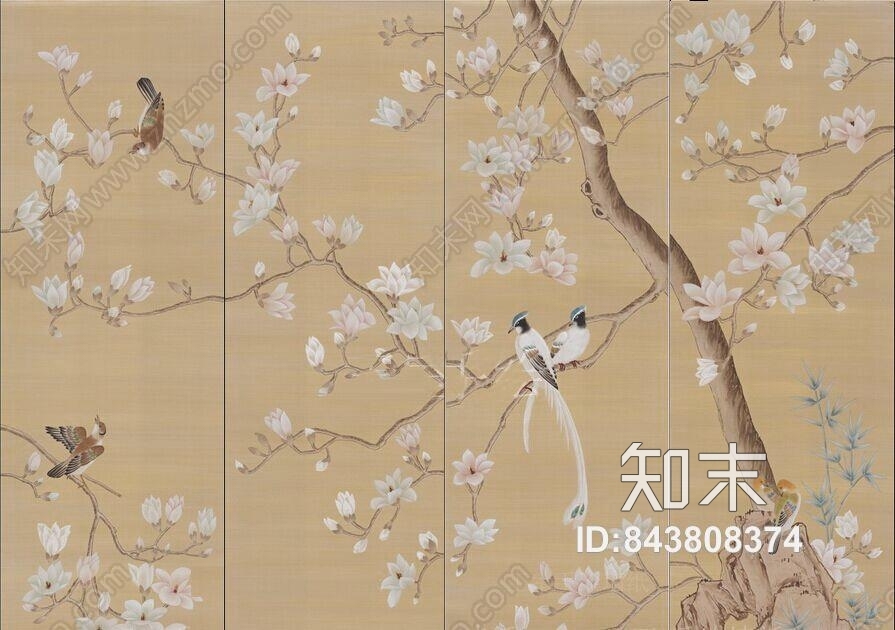 壁纸背景墙4格拼1贴图下载【ID:843808374】