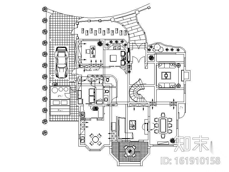 [新加坡]二层别墅室内设计图cad施工图下载【ID:161910158】