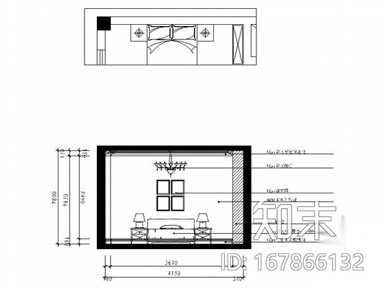 [江苏]美式乡村混搭风情四居室样板间CAD装修施工图（含...cad施工图下载【ID:167866132】