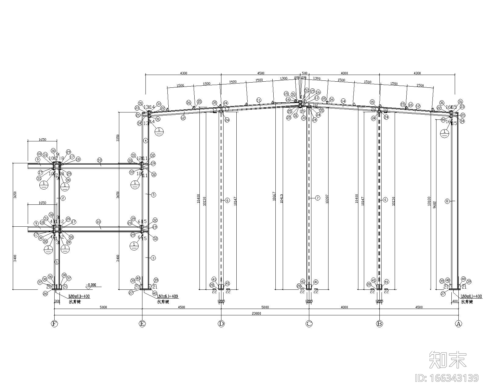 某二层小型医院办公钢结构施工图（CAD）cad施工图下载【ID:166343139】