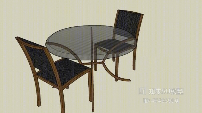 休闲桌椅组合SU模型下载【ID:718012908】