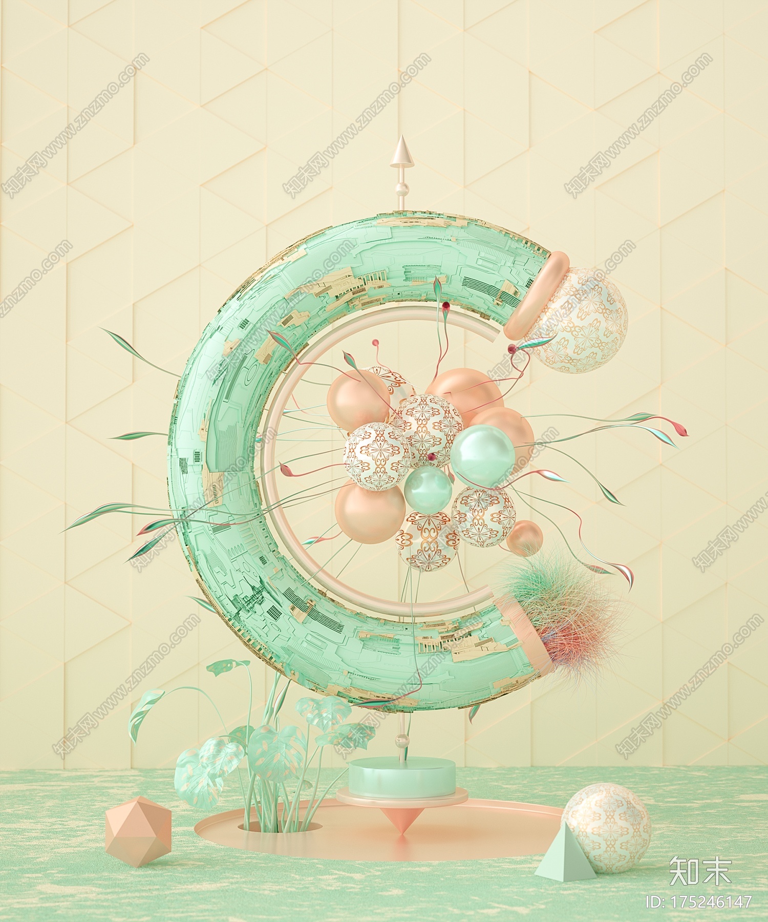 孟菲斯超现实字母CCG模型下载【ID:175246147】