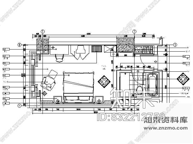 图块/节点五星酒店套房平面图Ⅲ施工图下载【ID:832212759】