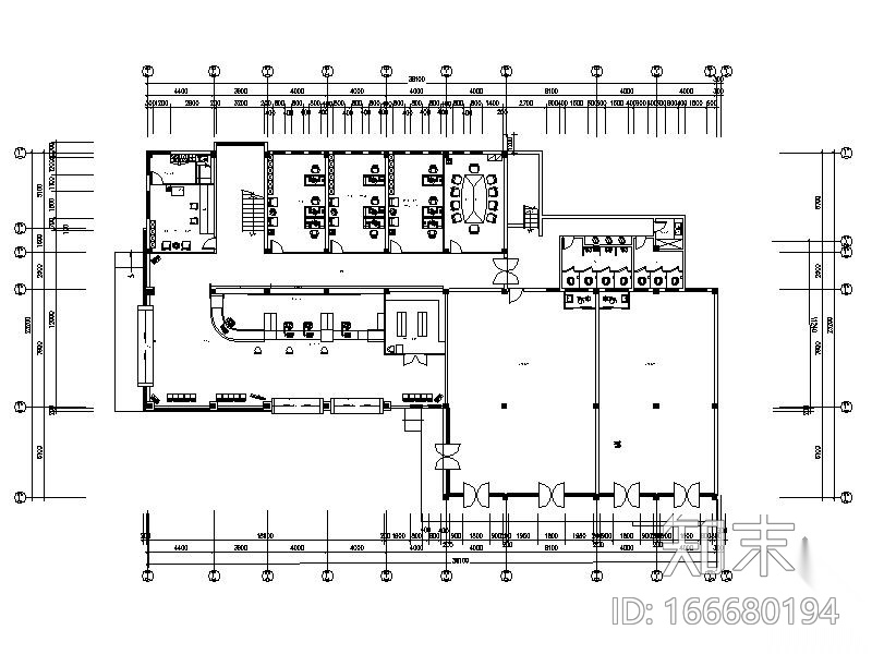 [江苏]某街道办公楼改造工程室内装修图cad施工图下载【ID:166680194】