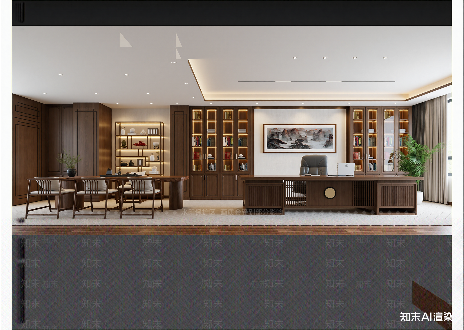 新中式办公室3D模型下载【ID:1215128510】