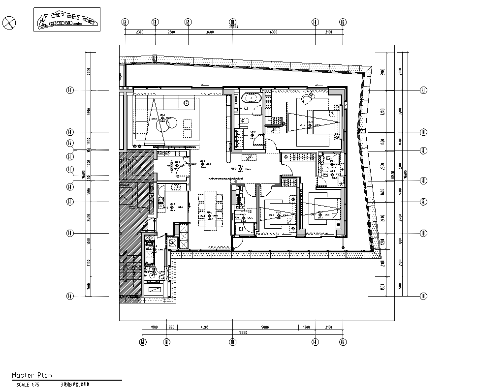 [深圳]汉京半山公馆192㎡大平层豪宅样板间施工图下载【ID:166982111】