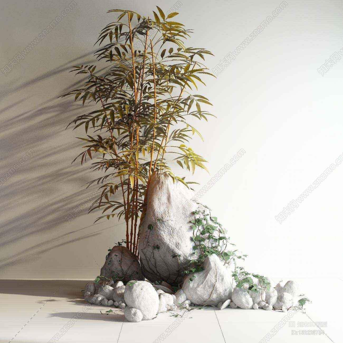 现代风格竹子SU模型下载【ID:152228754】