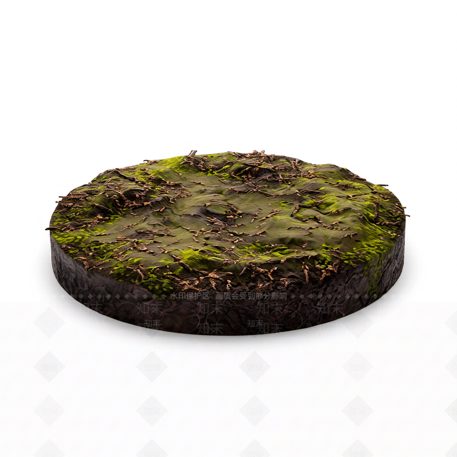 圆形苔藓覆盖地面组件3D模型下载【ID:1206192906】