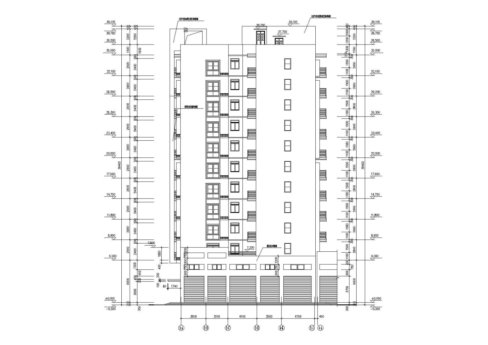 某底商高层住宅建筑施工图（带效果图）施工图下载【ID:149537102】