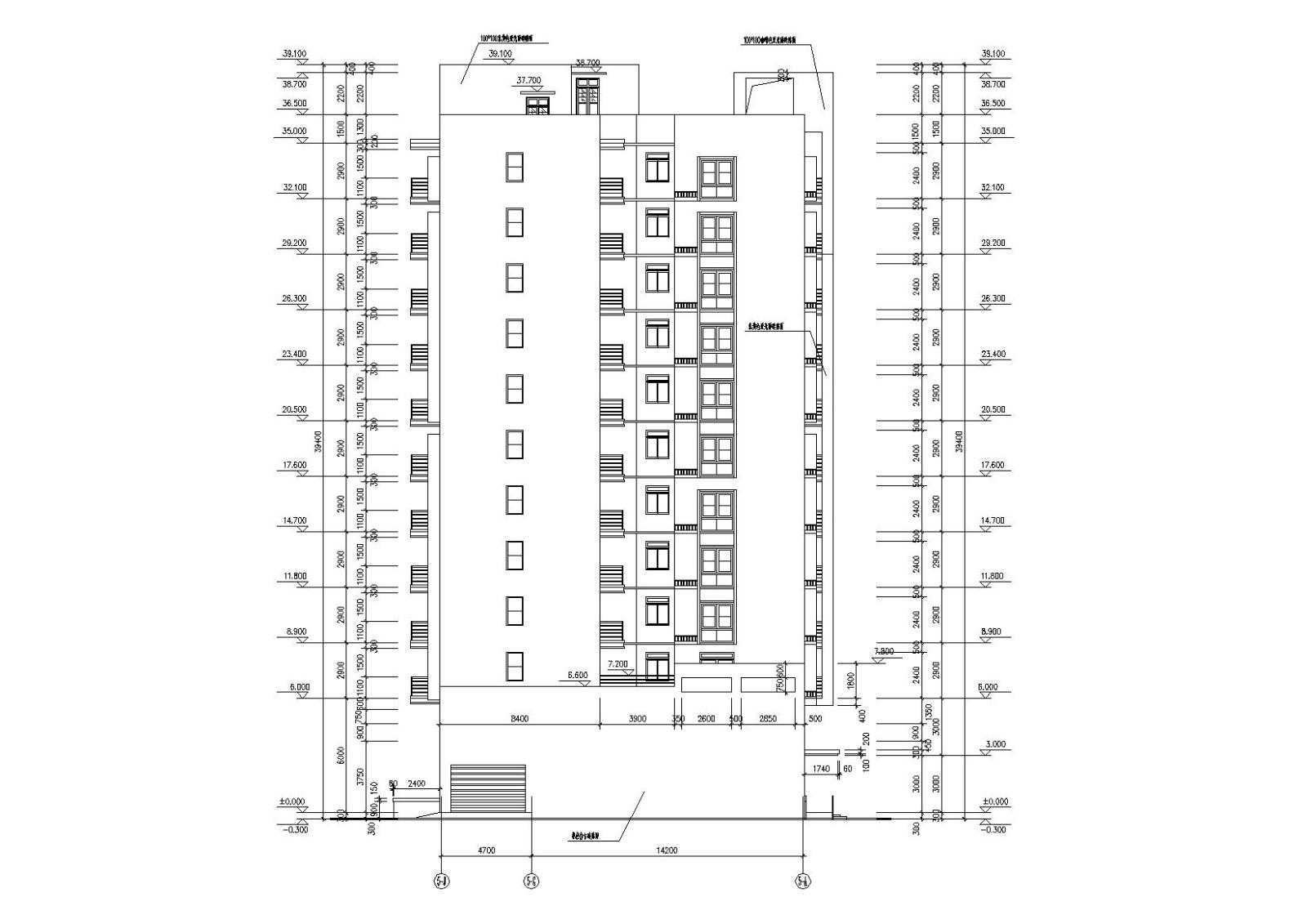 某底商高层住宅建筑施工图（带效果图）施工图下载【ID:149537102】