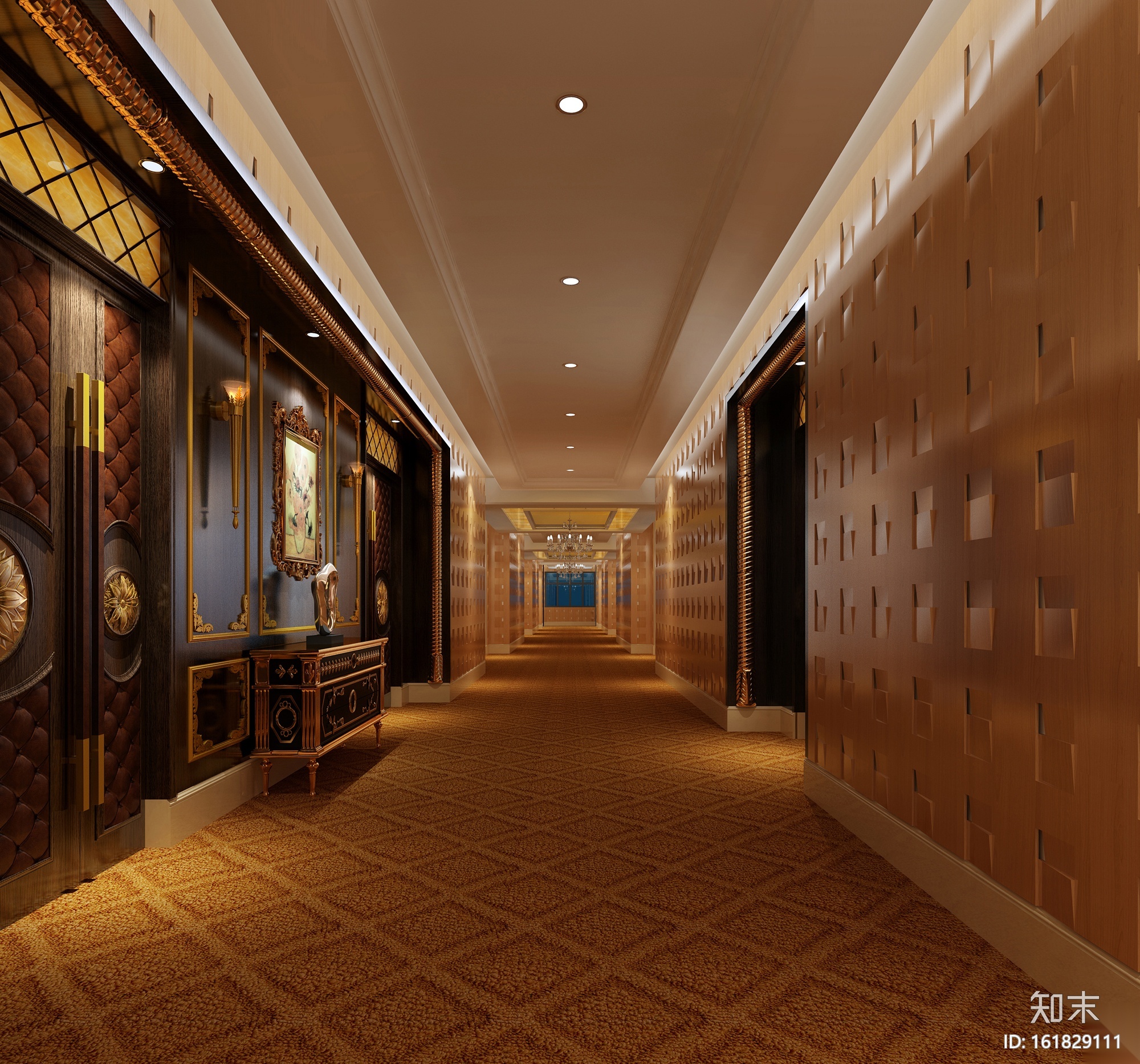 [内蒙古]万佳大酒店设计施工图（附效果图）cad施工图下载【ID:161829111】