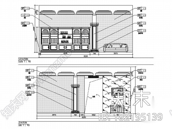 [内蒙古]欧式古典双层别墅室内装修图（含效果）cad施工图下载【ID:182195139】