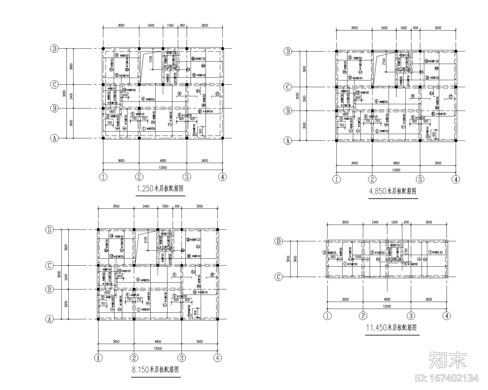 某3层农民住宅砖混结构施工图（CAD）cad施工图下载【ID:167402134】