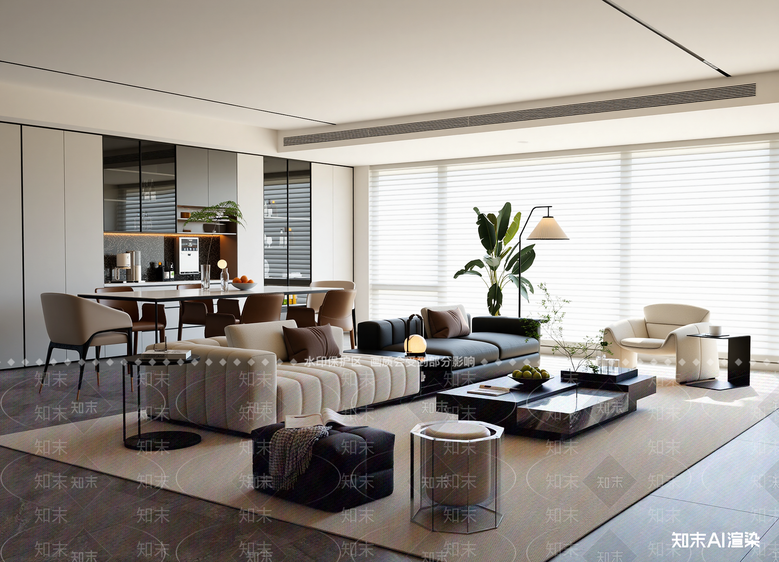 现代客餐厅3D模型下载【ID:1215039263】