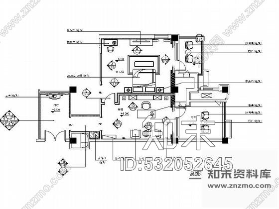 施工图天津豪华酒店套房夫人房装修图cad施工图下载【ID:532052645】