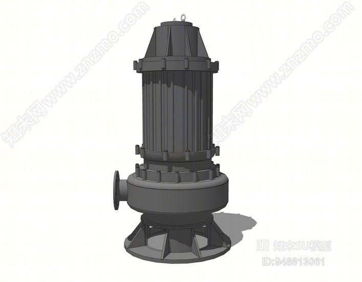 工业风格机房自耦式污水潜水泵SU模型下载【ID:948813061】