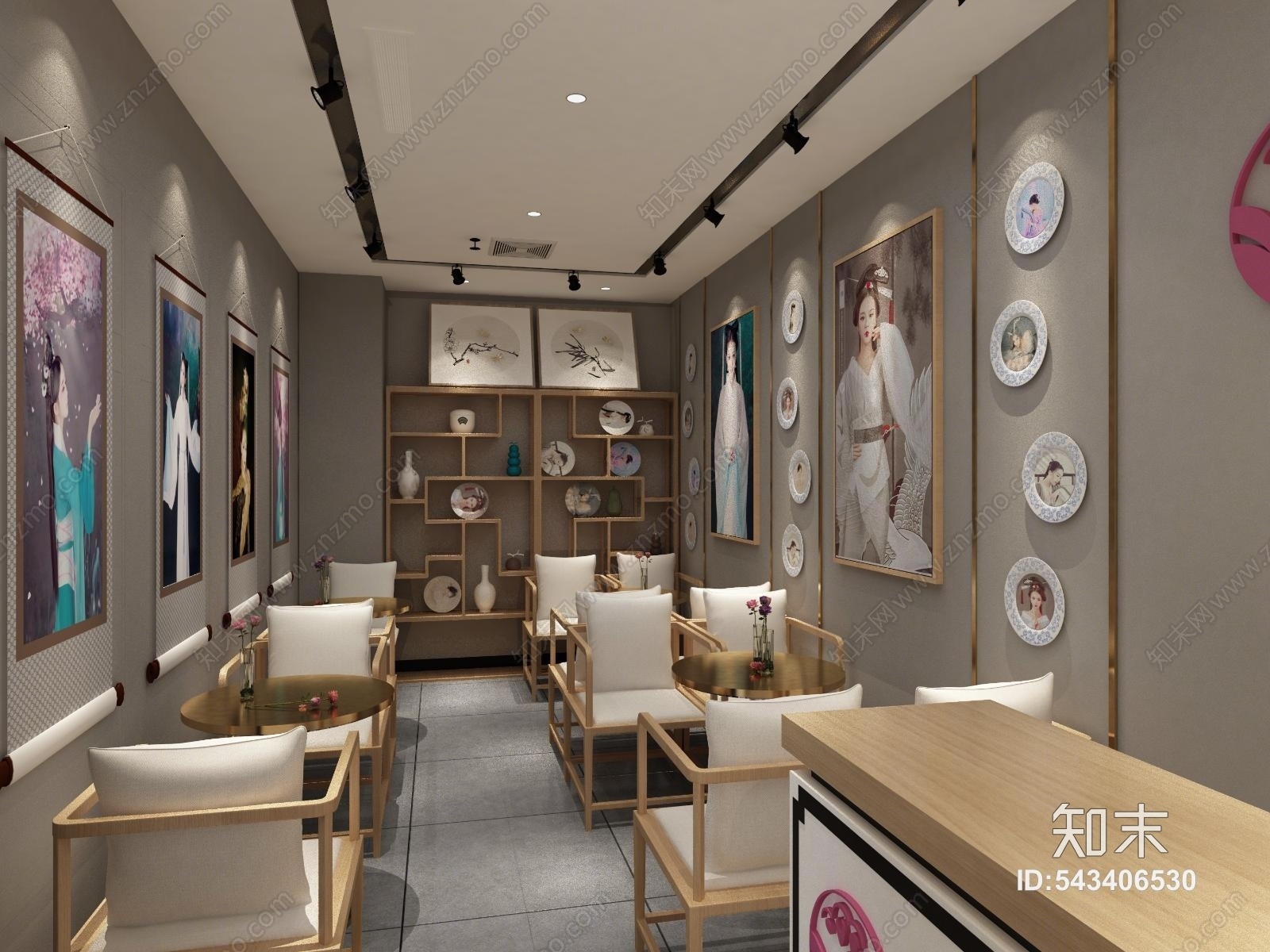 新中式摄影店3D模型下载【ID:543406530】