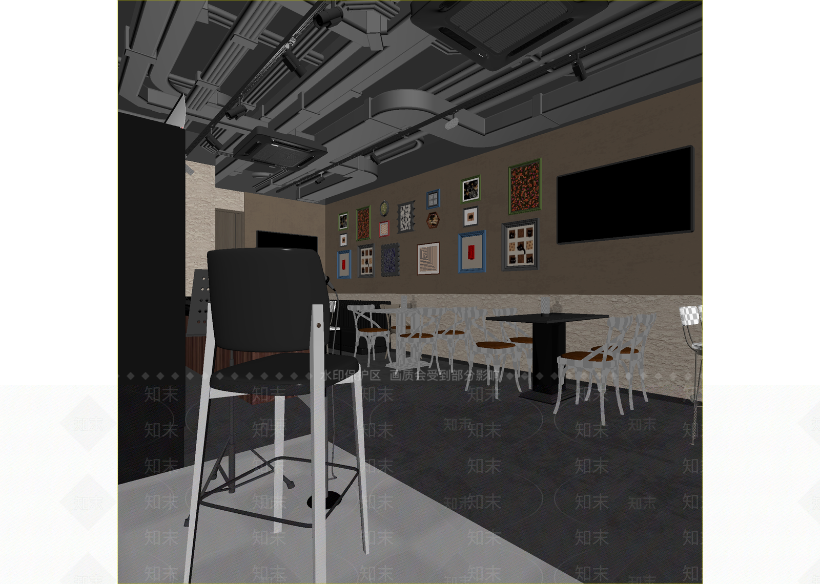 现代咖啡厅3D模型下载【ID:1214692570】