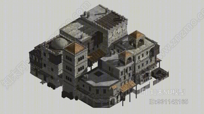 中世纪方块4SU模型下载【ID:931142165】